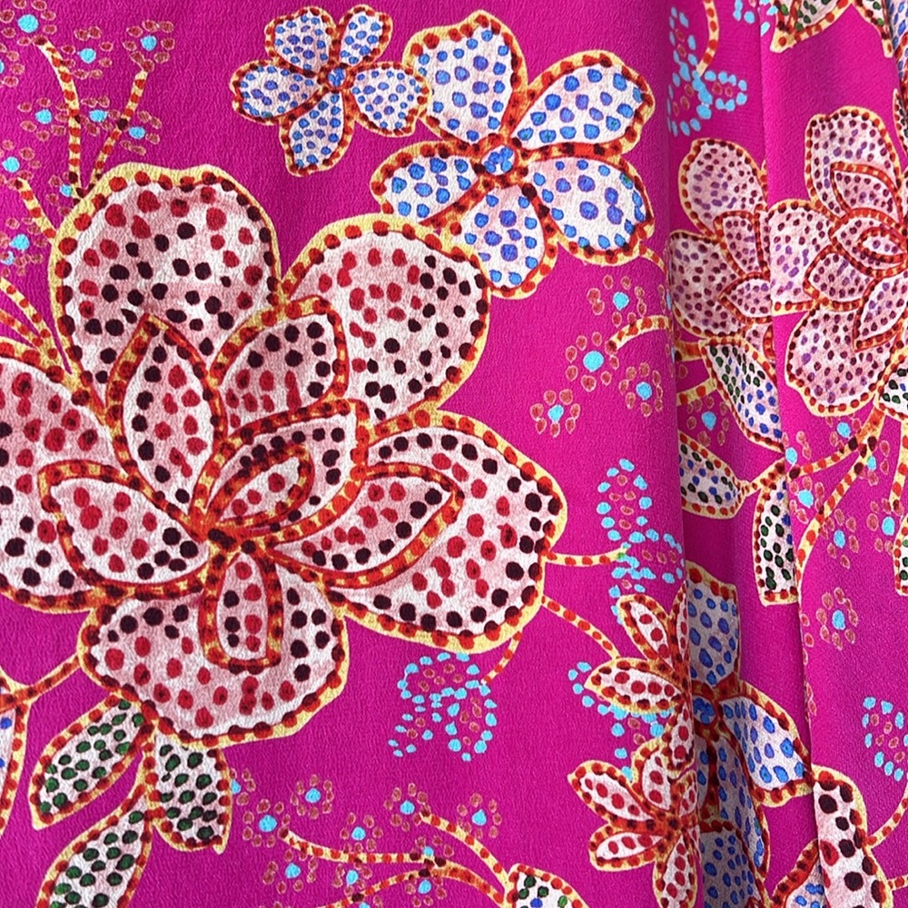 🌺 Johnny Was Pink Floral Silk Dress 🌺 - Picture 7 of 15